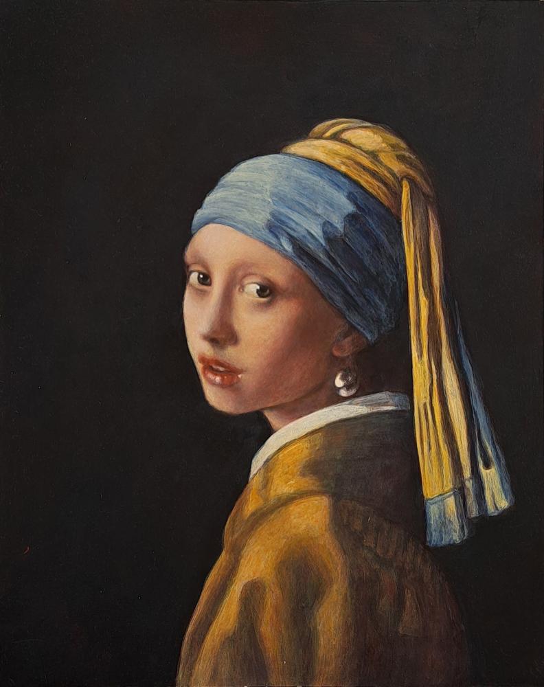 Free copy of the painting Johannes Vermeer «Girl with a Pearl Earring»