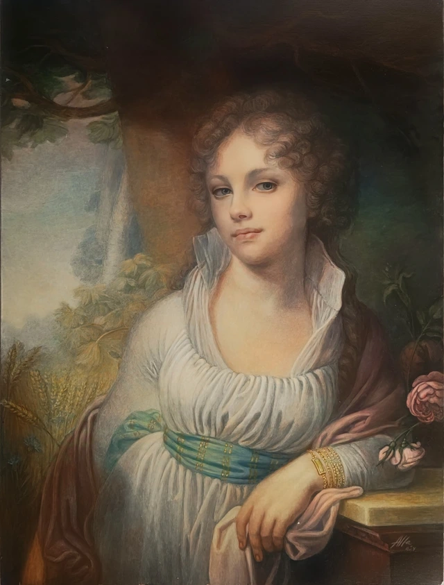 A copy of the portrait of M. I. Lopukhina by Vladimir Borovikovsky (1797)
