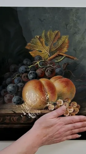 Copy of Still Life with Peaches, Grapes and White Currants – Edward Ladell