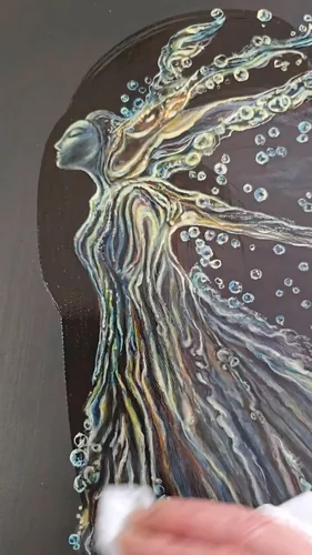 Water Spirit – Flowing Female Figure in Motion